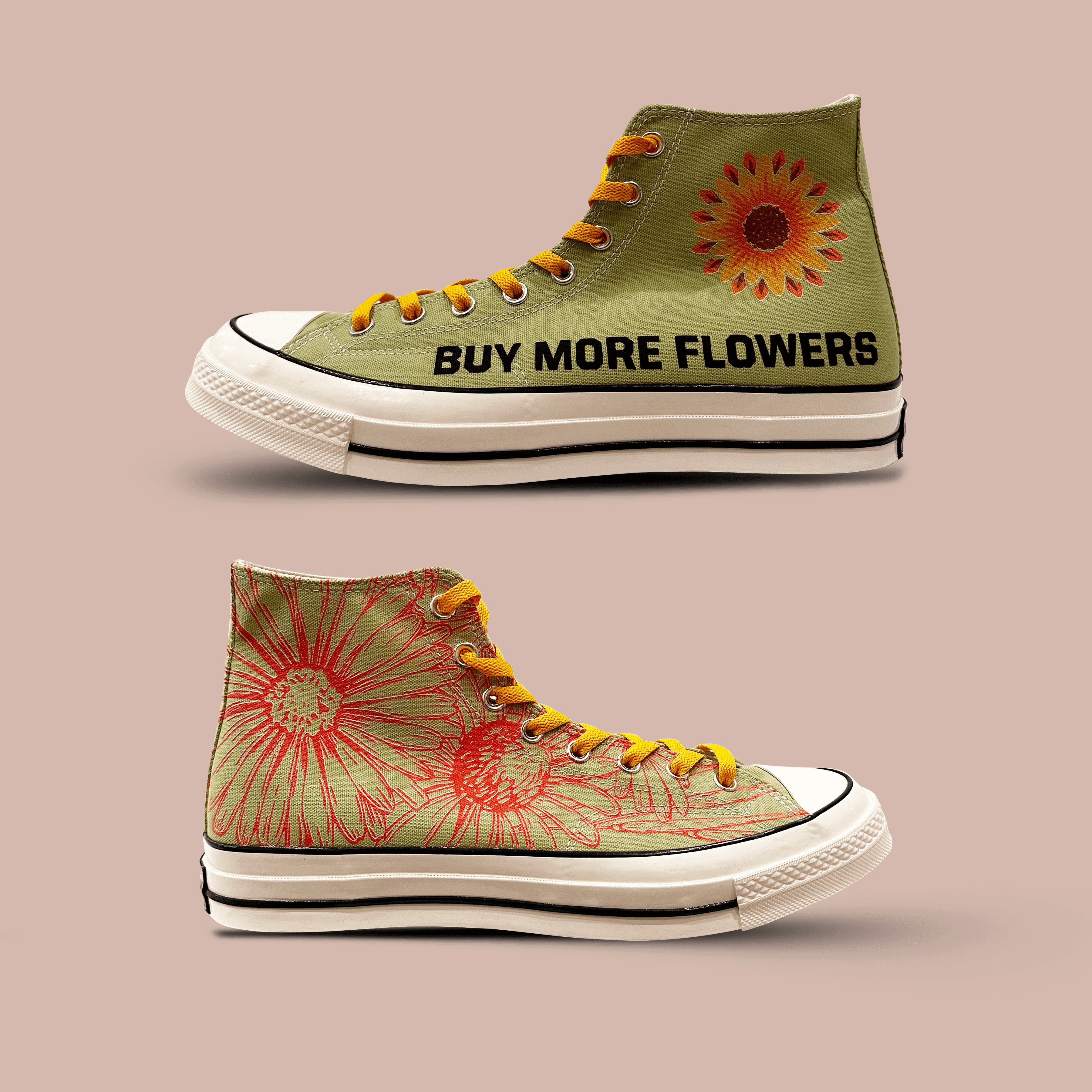 Converse with 2025 flower pattern