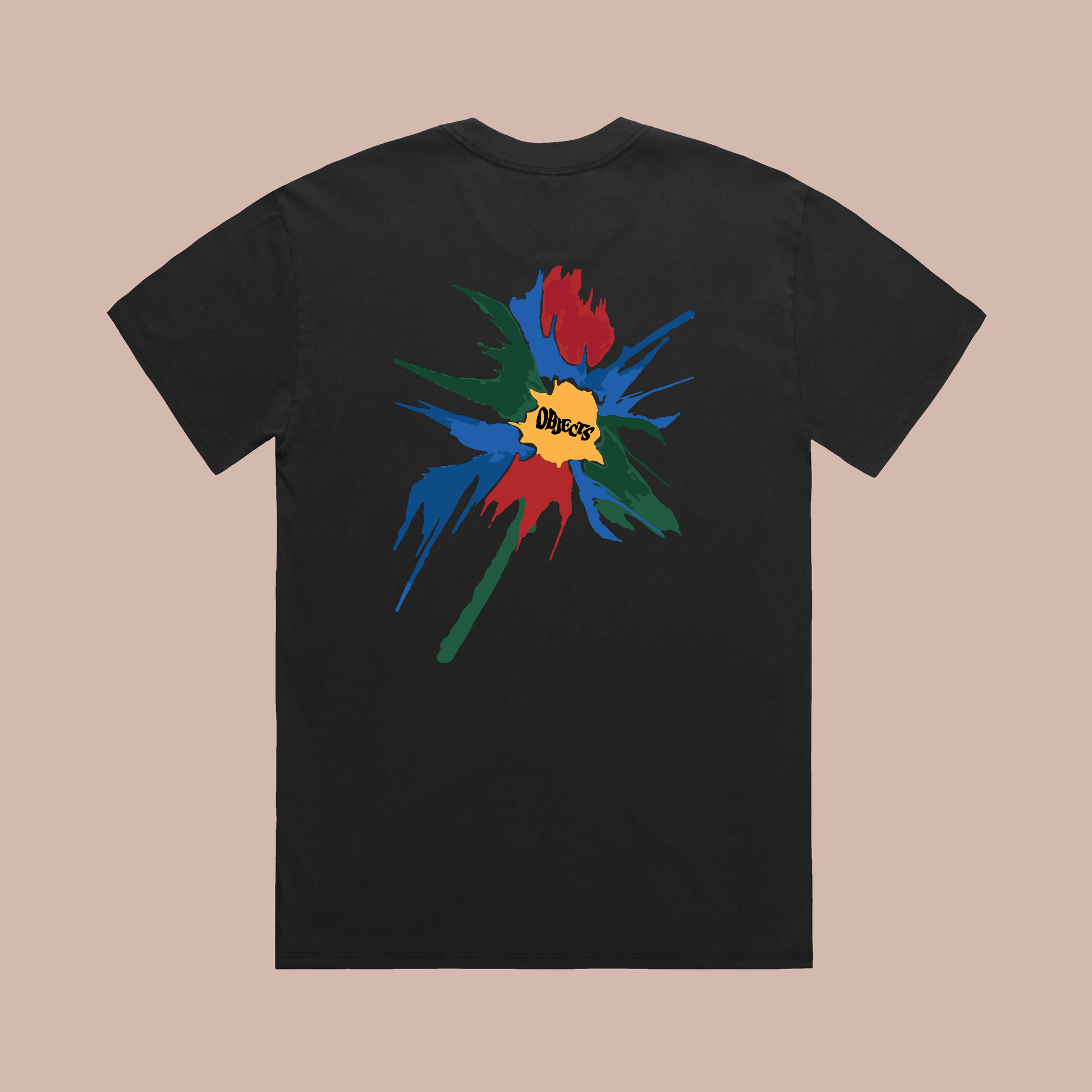 Black Inner Child T-Shirt by Steven Othello featuring colorful painterly design on back.