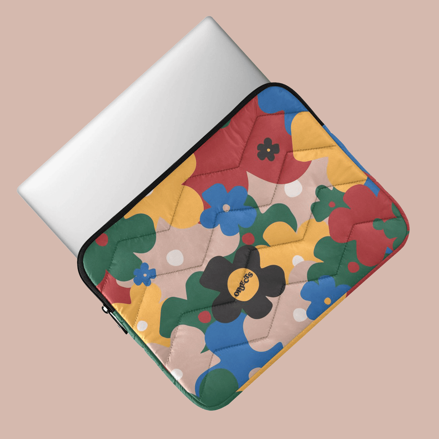 Floral laptop sleeve 13 inch featuring colorful quilted design to protect and style your 13 inch laptop.