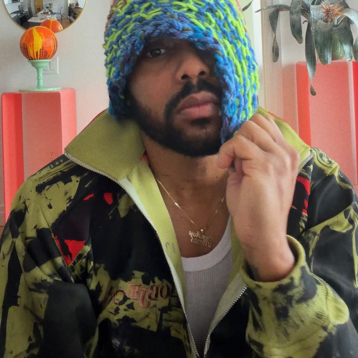 Painted "Objects Flower Shop" Track Jacket