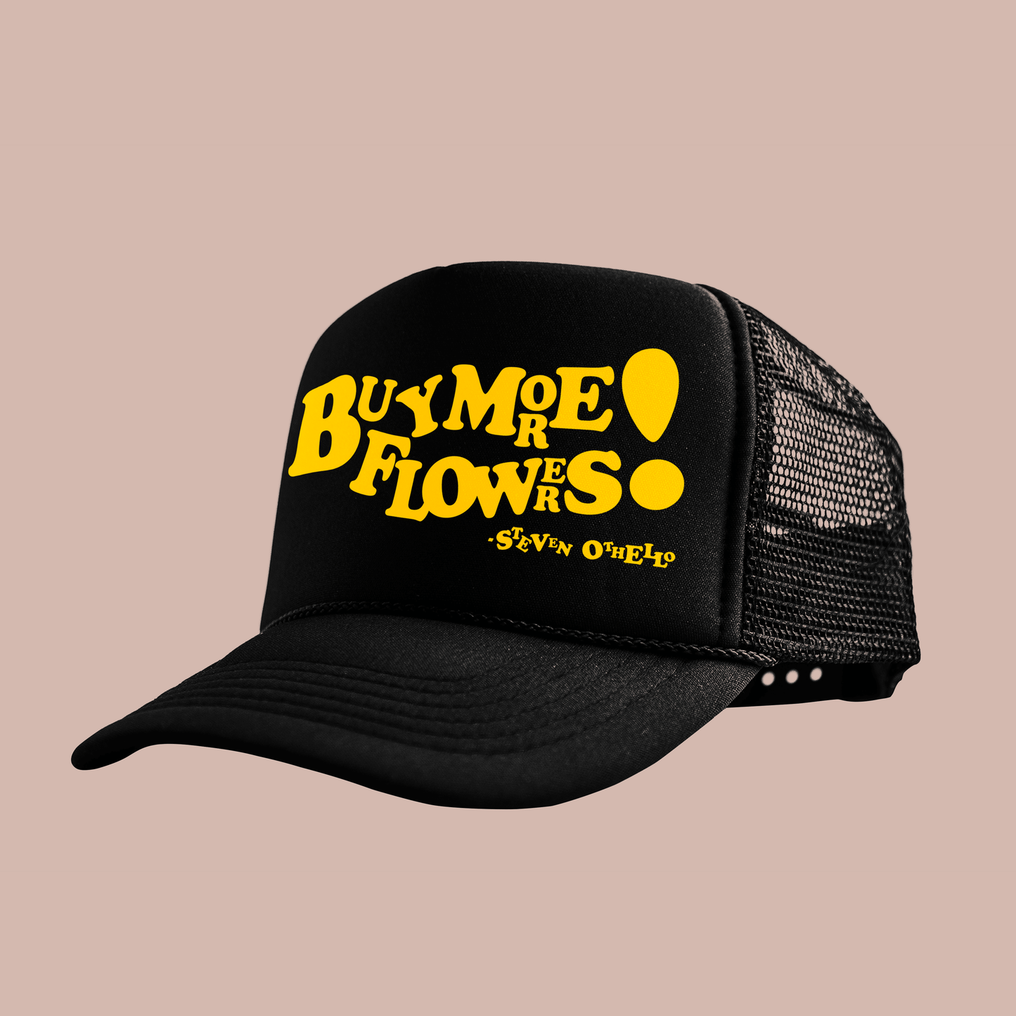 "Buy More Flowers!" Trucker by Steven Othello