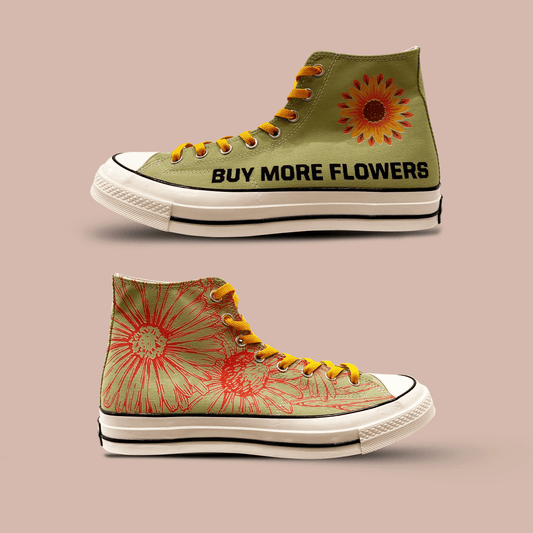 "Buy More Flowers!" Objects by SO x Converse Chuck 70s Hi (Green)