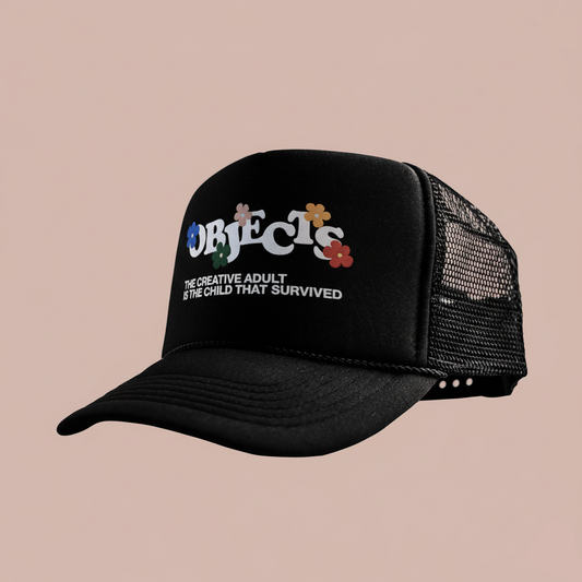 Objects Logo Trucker Hat by Steven Othello