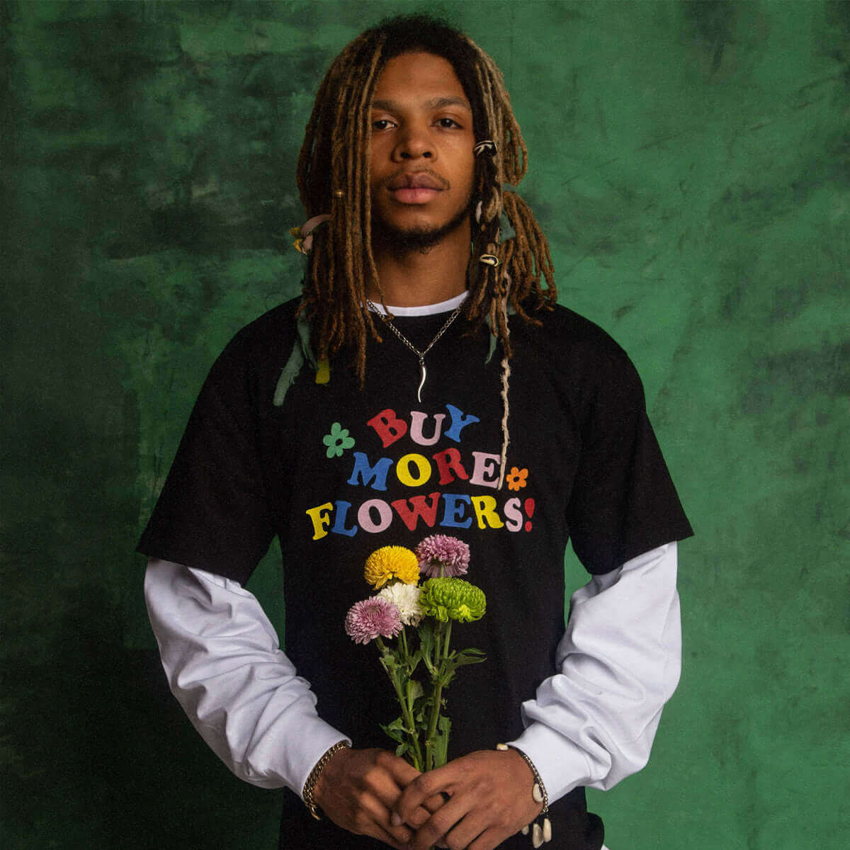 "Buy More Flowers!" Shirts by Steven Othello